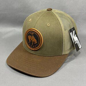 Kamel Rodeo Cowboy Snapback Hat Brown Trucker Western Farmer Leather Patch Mens